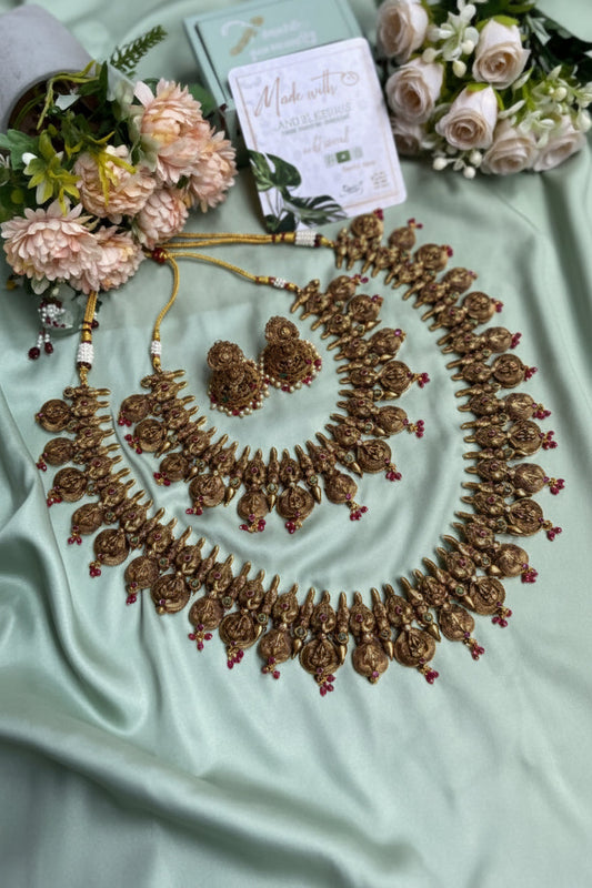 Antique Lakshmi Pink Beads Classic Antique Haram set