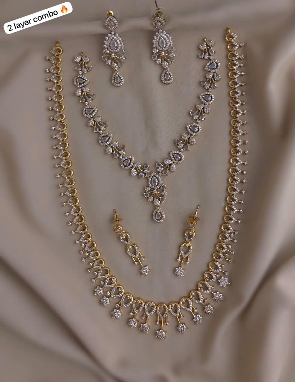 AD Micro Stone Necklace Combo Set