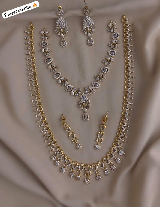 AD Micro Stone Necklace Combo Set