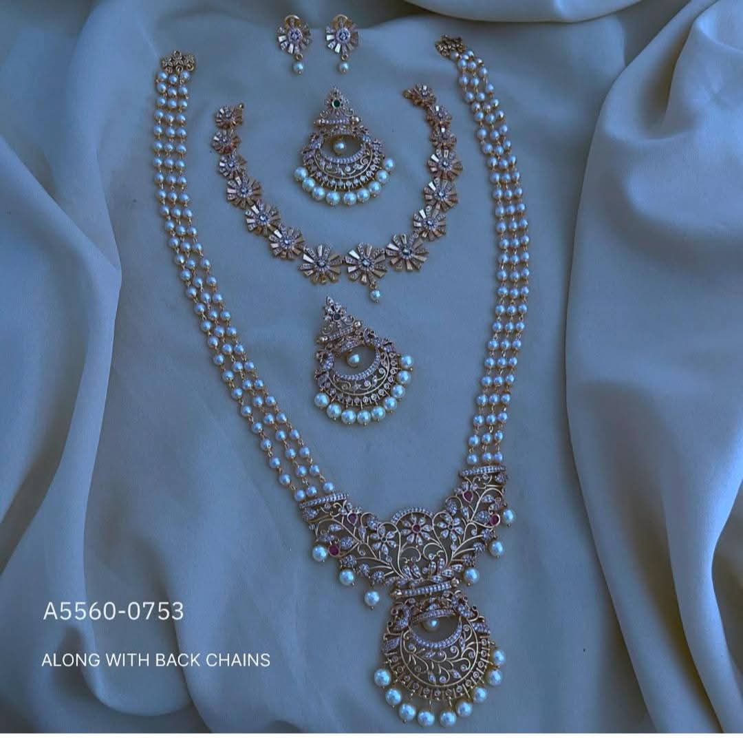 Latha Super AD and Kemp Work Dazzled Necklace Set