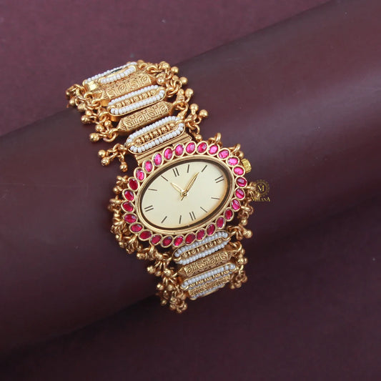 Royal Heritage Kundan Designer Bracelet Watch