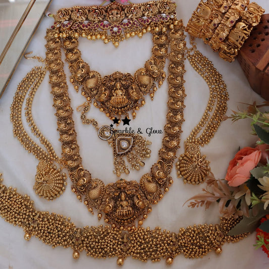 Sparkle and Glow Super Golden Necklace Jewellery Set