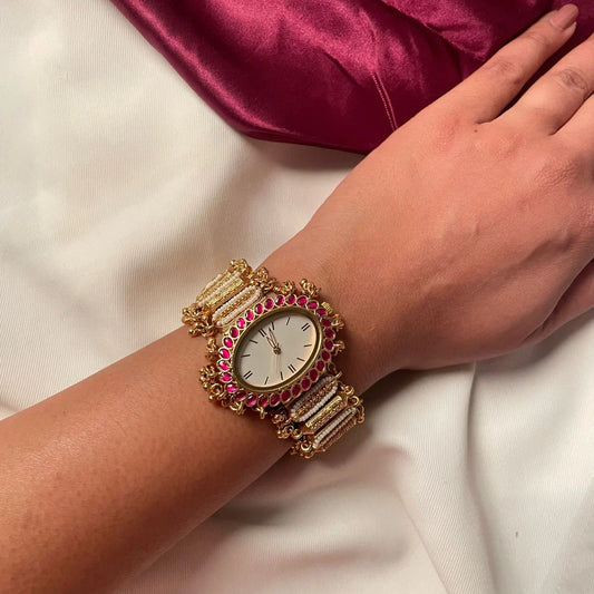 Royal Heritage Kundan Designer Bracelet Watch